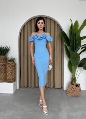 Popi Madonna Yaka Kalem Elbise