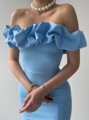 Popi Madonna Yaka Kalem Elbise