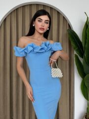 Popi Madonna Yaka Kalem Elbise