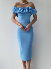 Popi Madonna Yaka Kalem Elbise