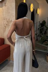 Halter Yaka Yelekli Modal Takım 10144