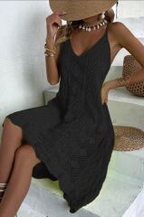 Kadın Kalın Askılı Triko Elbise