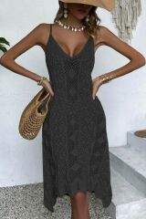 Kadın Kalın Askılı Triko Elbise