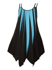 Kadın Askılı Yuvarlak Yaka Asimetrik Detaylı Desenli Süprem Elbise