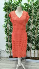 Kadın Sıfır Kol V Yaka Yanı Derin Yırtmaçlı Midi Boy Triko Elbise