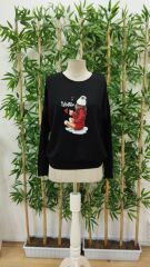 Kadın Yılbaşı Özel Uzun Kollu Bisiklet Yaka Desenli Viskon Iki Iplik Bluz