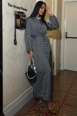 Ethereel Desenli Saten Elbise 2638-8