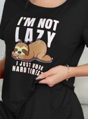 Kadın Kısa Kollu Bisiklet Yaka Baskılı Viskon Bluz Ve şort Ikili Takım